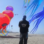 JB flying amongst the big kites, Lincoln City 2012